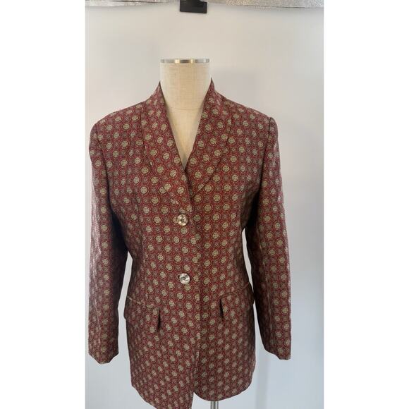 The Limited Jackets & Blazers - The Limited Collection Red Brown Size Med Button Long Sleeve Lined Blazer Work